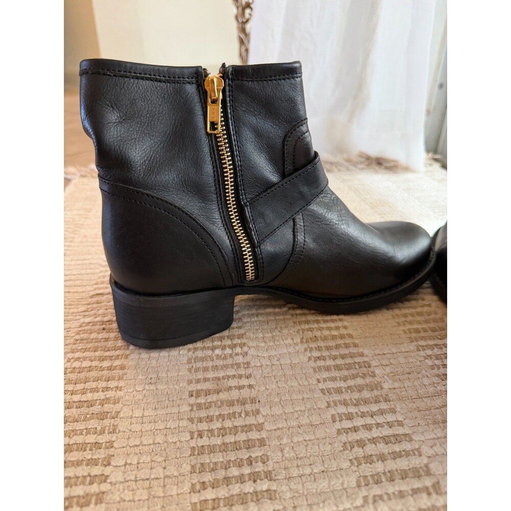 Boots Women's Steve Madden Ankle Boots Leather upper Black / Gold Size 8.5 - Picture 6 of 9